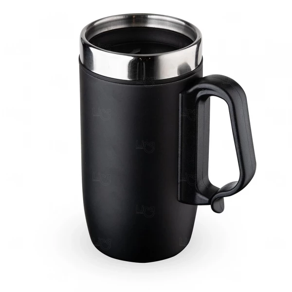 Caneca Inox Parede Dupla Personalizada - 275ml Preto