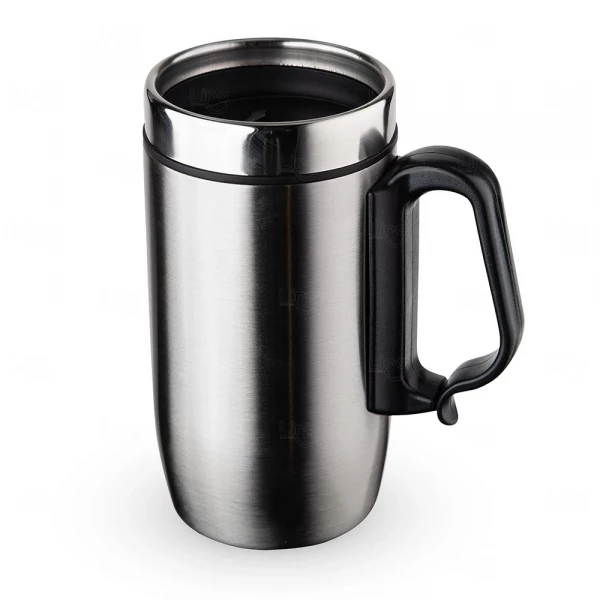 Caneca Inox Parede Dupla Personalizada - 275ml Prata