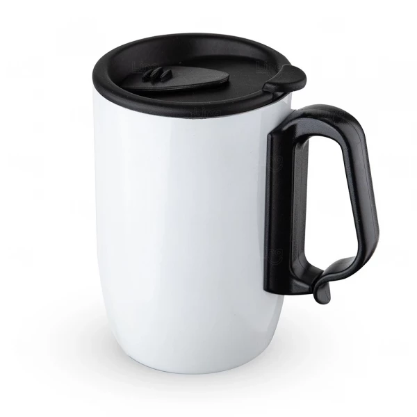 Caneca Inox Parede Dupla Personalizada - 350ml Branco