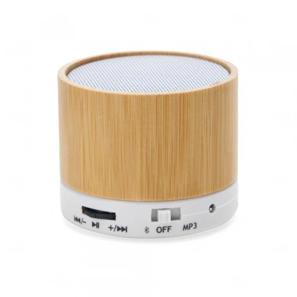 Caixa de Som Personalizada Bambu Branco