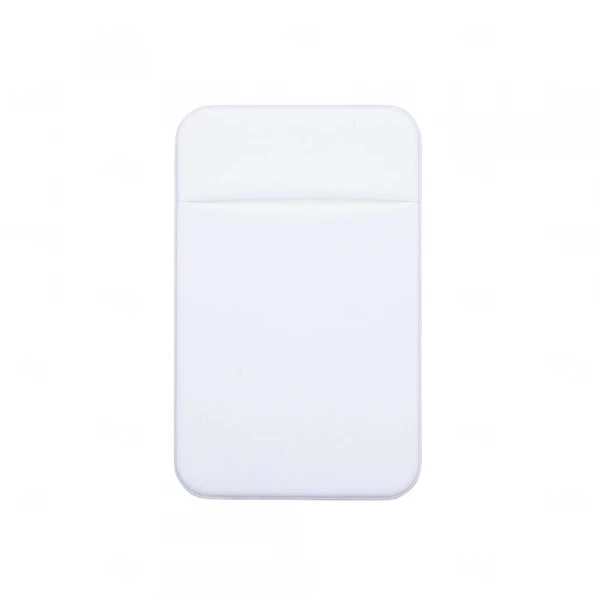 Adesivo Porta Cartão Personalizado de Lycra para Celular Branco