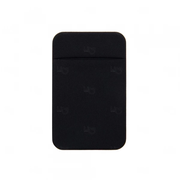 Adesivo Porta Cartão Personalizado de Lycra para Celular Preto