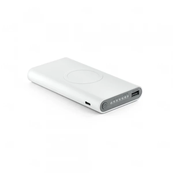 Bateria Portátil Personalizada Wireless - 10.000 mAh Branco