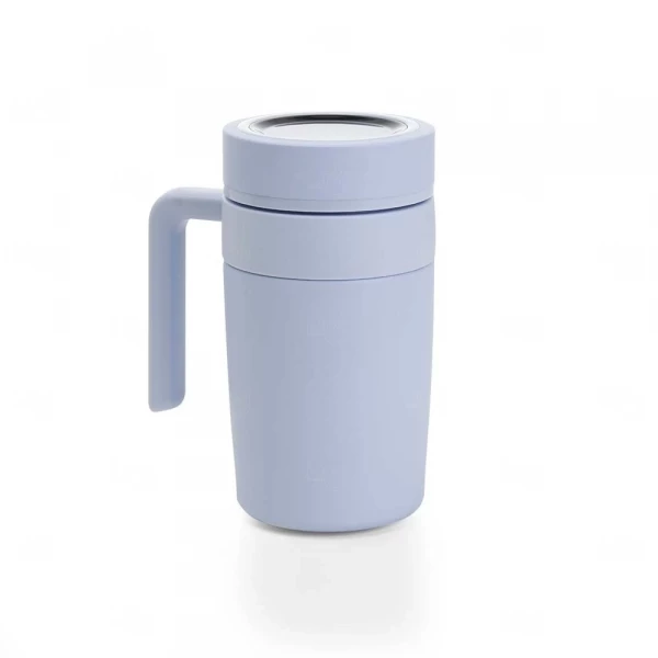 Caneca Térmica com Display LED Personalizada - 500ml Azul