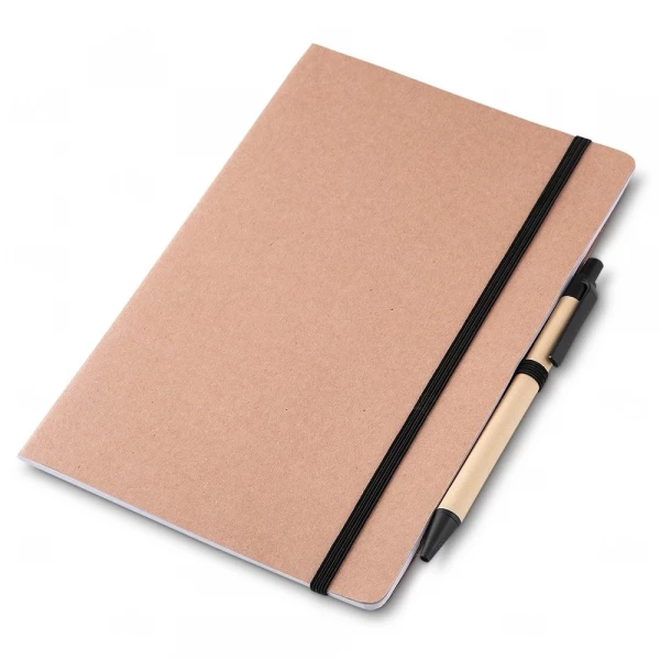 Caderneta Personalizada Ecológica com Caneta - 21,5 x 15,4 cm Preto