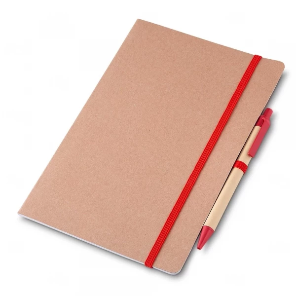 Caderneta Personalizada Ecológica com Caneta - 21,5 x 15,4 cm Vermelho
