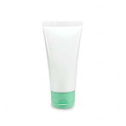 Bisnaga Personalizada Plástica Branco 60ML C/  tampa flip Verde água