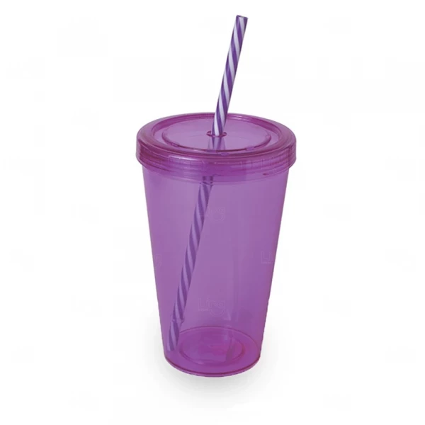 Copo Plástico 700ml com Tampa e Canudo Personalizado 