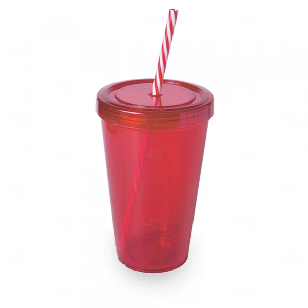 Copo Plástico 700ml com Tampa e Canudo Personalizado 