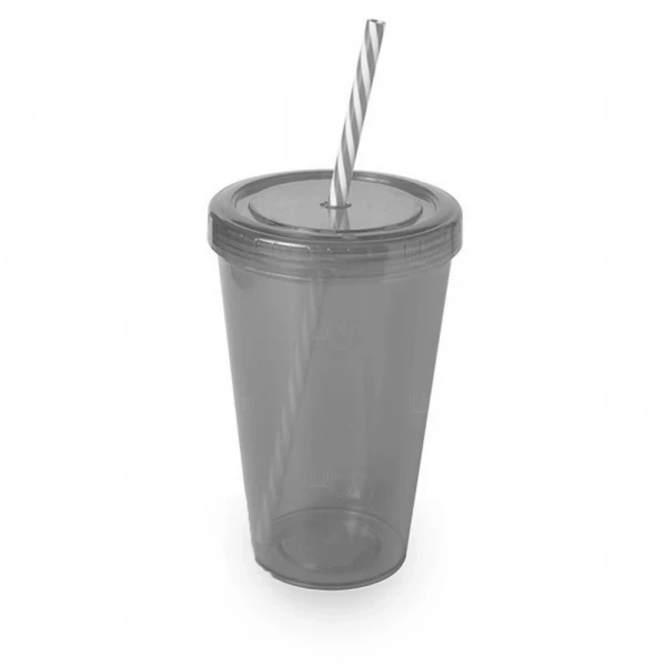Copo Plástico 700ml com Tampa e Canudo Personalizado 