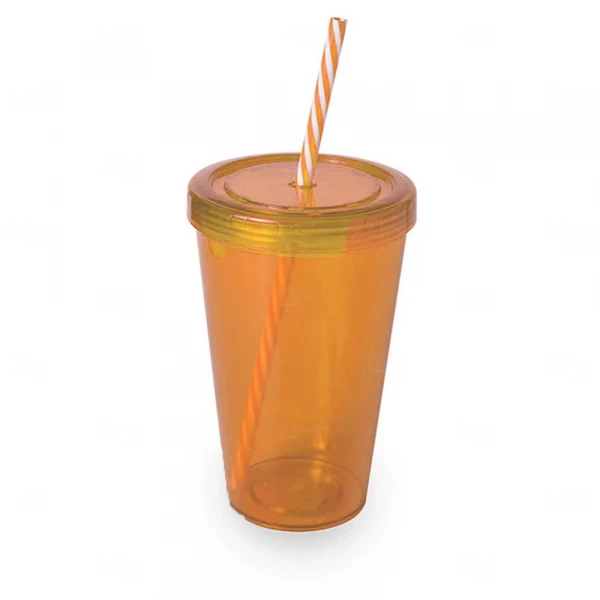 Copo Plástico 700ml com Tampa e Canudo Personalizado 