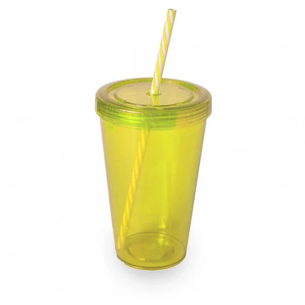 Copo Plástico 700ml com Tampa e Canudo Personalizado 