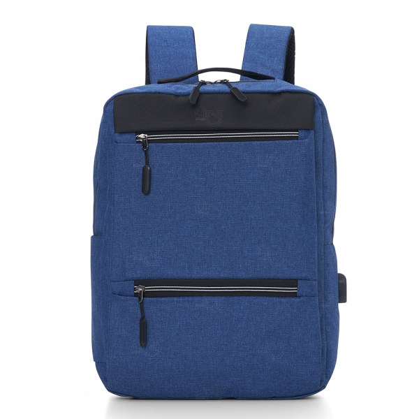 Mochila de Nylon USB Personalizado - 21L Azul