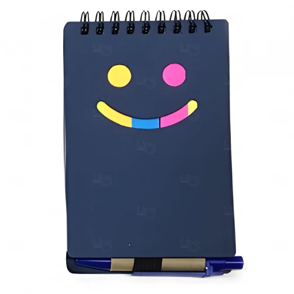 Bloco de Anotações com Autoadesivos Personalizado - 14 x 10 cm Azul Escuro