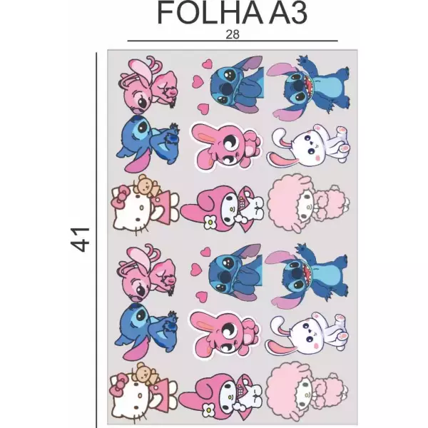 Cartela de Adesivo Emborrachados A3 - Personalizados