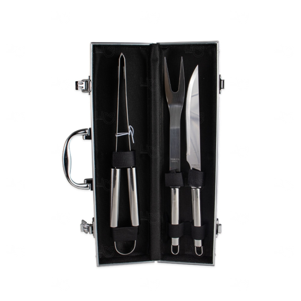 Kit Churrasco Personalizado – 3 Peças com Maleta de Alumínio 
