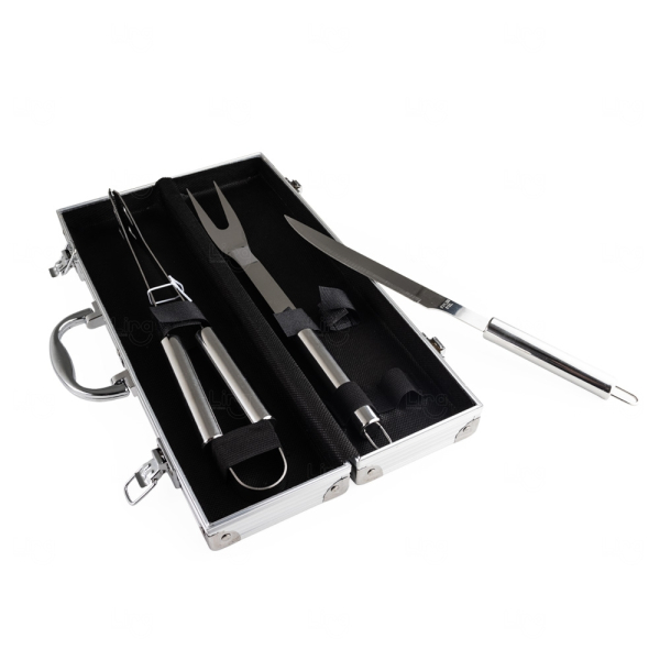 Kit Churrasco Personalizado – 3 Peças com Maleta de Alumínio 