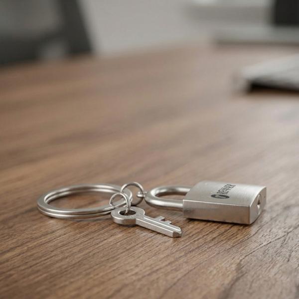 Chaveiro de Metal Personalizado em Formato de Cadeado 