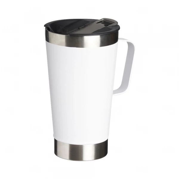 Caneca Térmica Personalizada Inox com Abridor - 500ml Branco