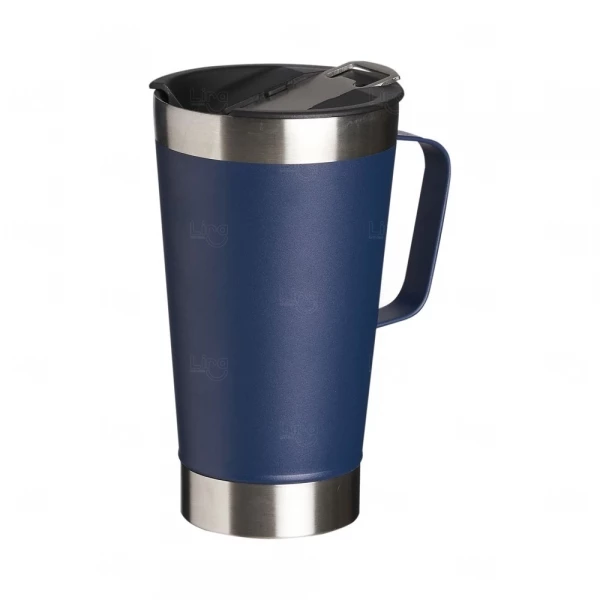 Caneca Térmica Personalizada Inox com Abridor - 500ml Azul