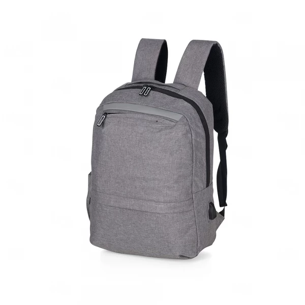 Mochila Nylon 21L com USB Externo Personalizada Cinza