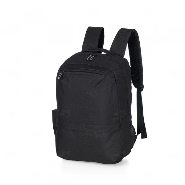 Mochila Nylon 21L com USB Externo Personalizada Preto
