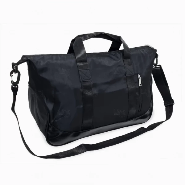 Bolsa Esportiva Personalizada de Poliéster - 23 x 27 cm Preto