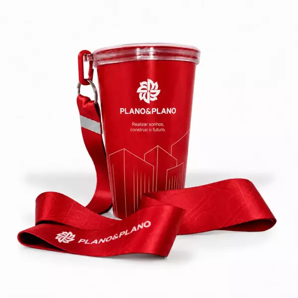 Copo com Cordão Personalizado 360 graus - 550ml 