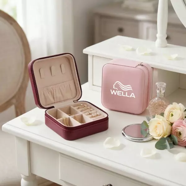 Porta-Joias em Couro Sintético Personalizado - 5x10x10cm 