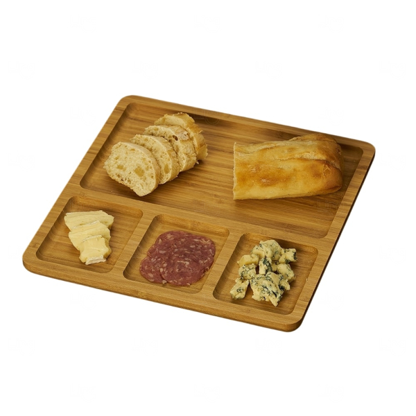 Petisqueira Quadrada em Bambu 28x28cm Personalizada 
