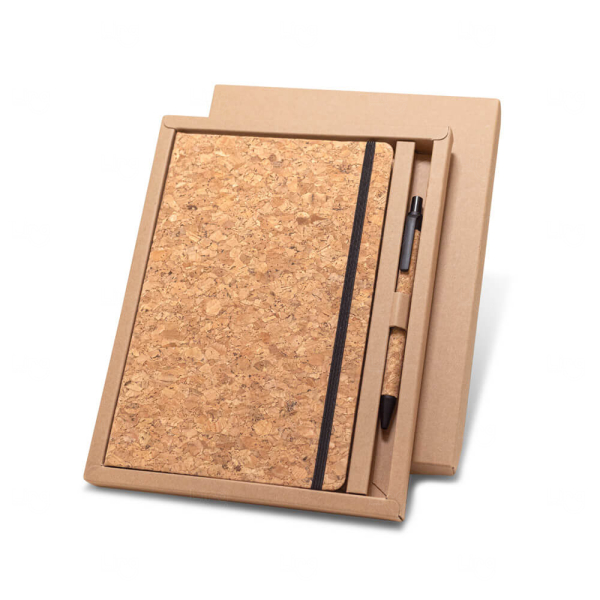Kit Moleskine e Caneta em Cortiça Personalizado - 21 x 14 cm