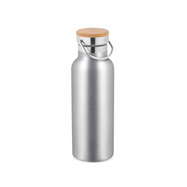 Garrafa Térmica Inox 570ml com Tampa Bambu Personalizada 