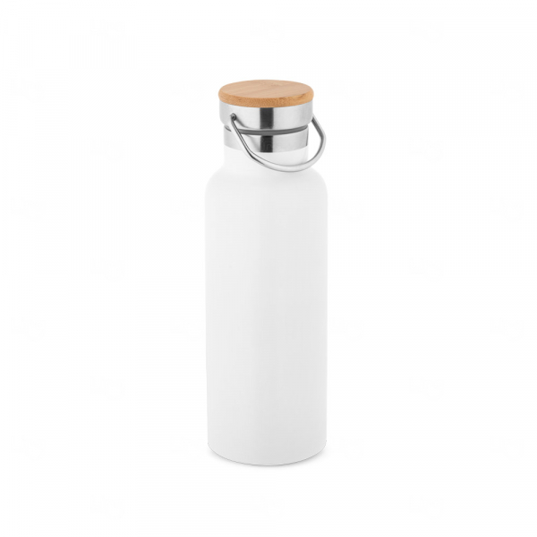 Garrafa Térmica Inox 570ml com Tampa Bambu Personalizada