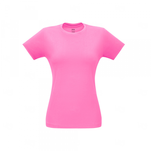 Camiseta Feminina 100% Algodão Fio Penteado Personalizada Rosa Claro