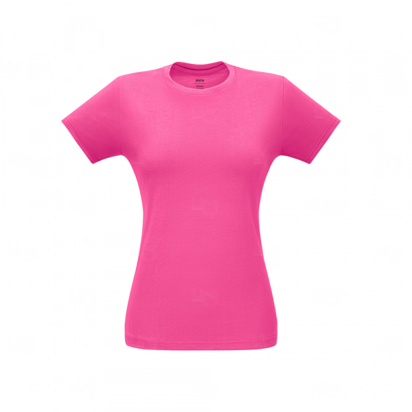 Camiseta Feminina 100% Algodão Fio Misto Personalizada Rosa