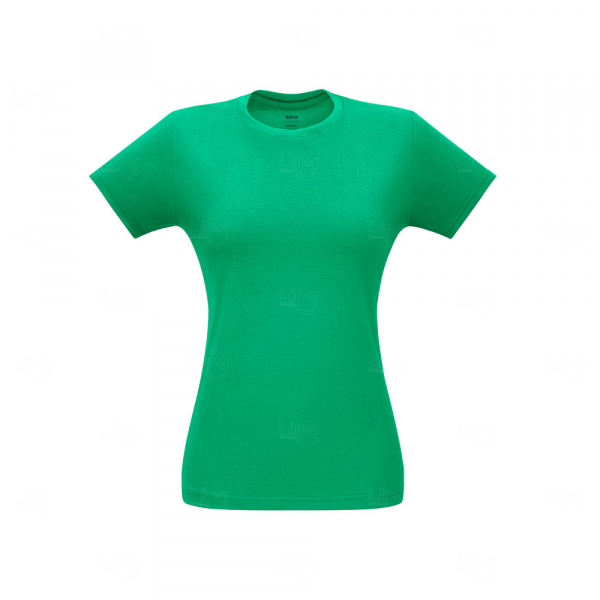 Camiseta Feminina 100% Algodão Fio Misto Personalizada Verde