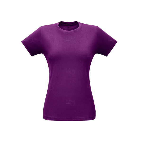 Camiseta Feminina 100% Algodão Fio Misto Personalizada Roxo