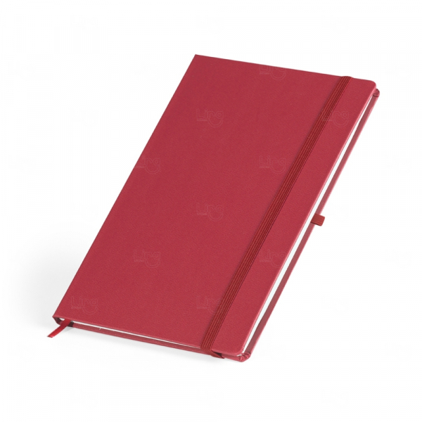 Moleskine em Couro Sintético Personalizado - 21 x 14 cm Vermelho