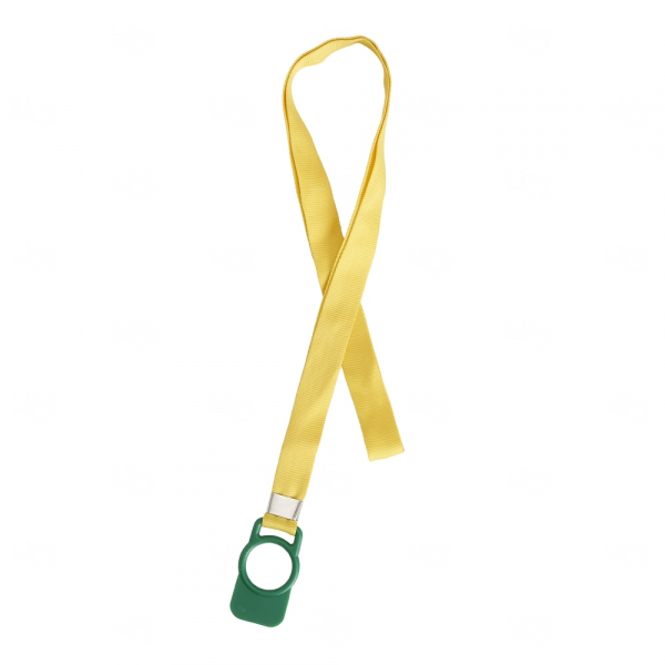 Cordão Suporte para Garrafa PET Personalizado Amarelo e Verde