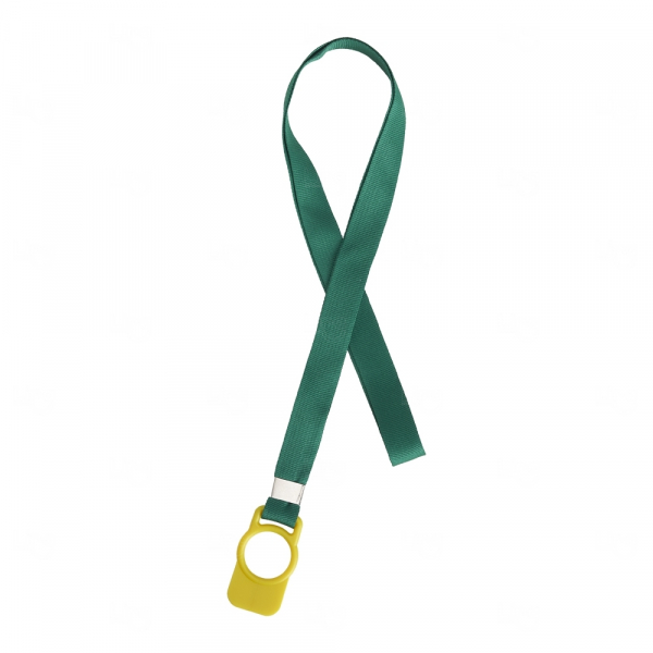 Cordão Suporte para Garrafa PET Personalizado Verde Amarelo