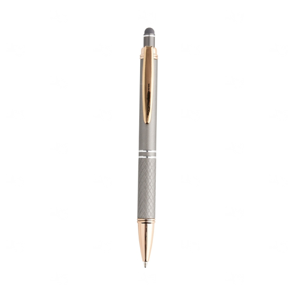 Caneta Metálica Touchscreen com Clip Dourado Personalizada 