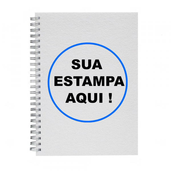 Caderno  Confeccionado do zero  100% Personalizado - 21 x 15 cm Branco