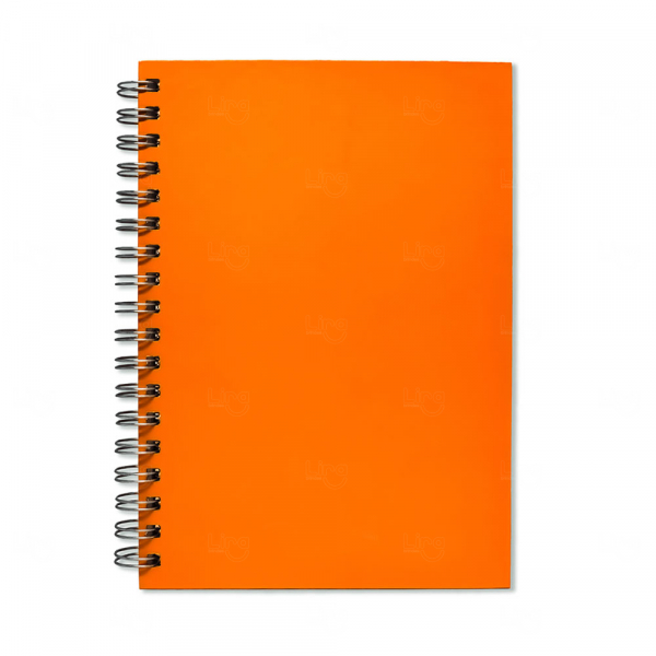 Caderno  Confeccionado do zero  100% Personalizado - 21 x 15 cm Laranja