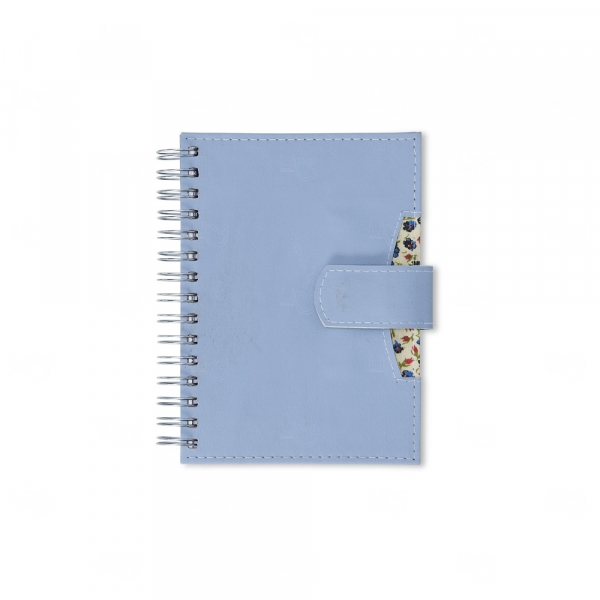 Agenda Personalizada com Fecho e Suporte pra Caneta - 20 x 16 cm Azul Claro