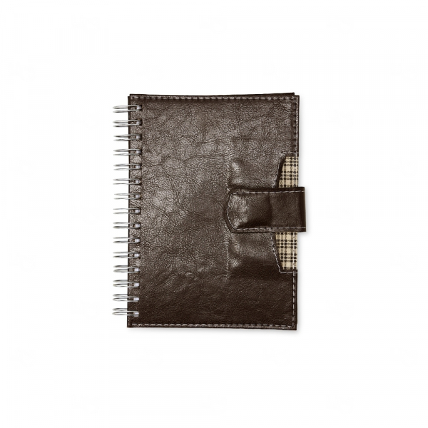Agenda Personalizada com Fecho e Suporte pra Caneta - 20 x 16 cm Marrom