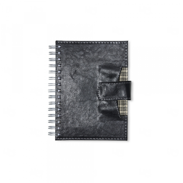 Agenda Personalizada com Fecho e Suporte pra Caneta - 20 x 16 cm Preto