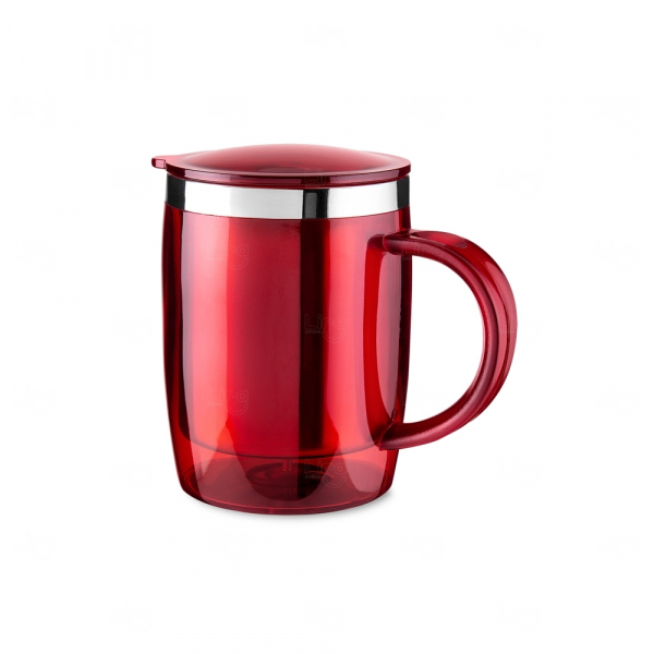 Caneca Plástica Personalizada - 400ml Vermelho