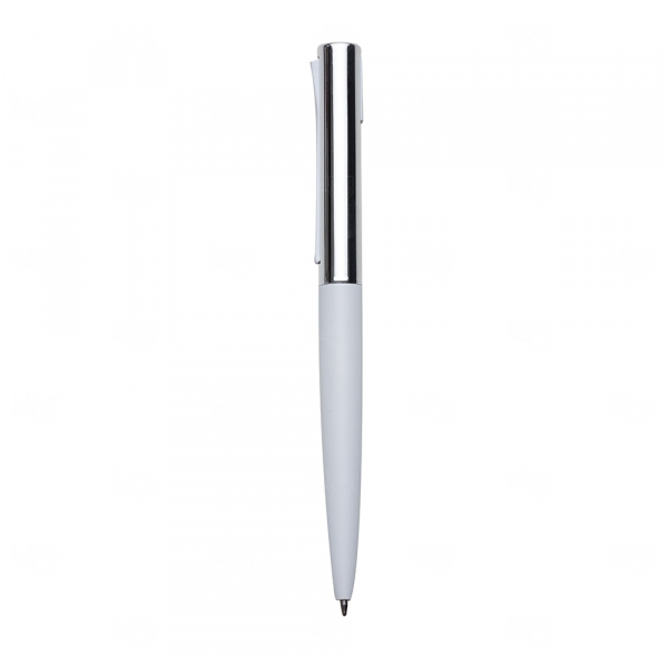 Caneta Personalizada Semimetal Branco