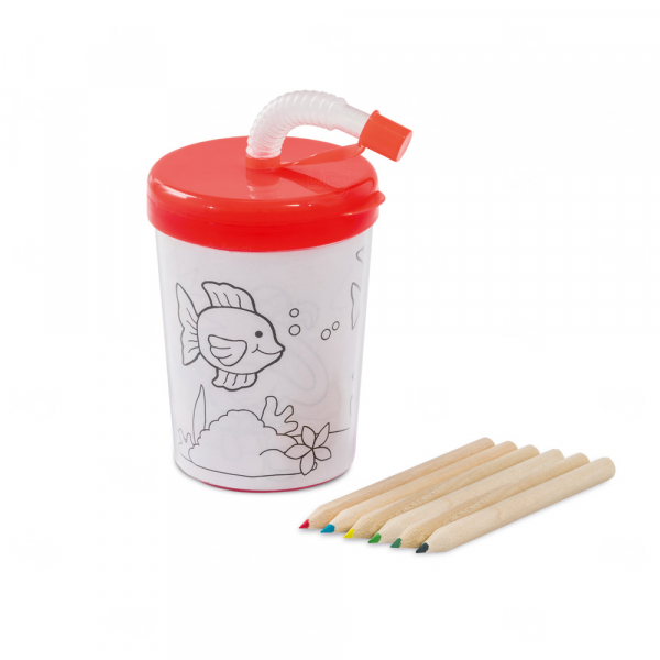 Copo Personalizado Infantil para Colorir - 200ml Vermelho