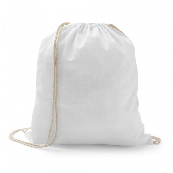 Sacochila Personalizada 100% Algodão - 41x37 cm Branco